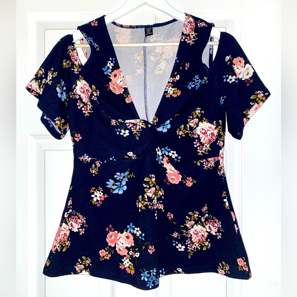 Shein Floral Peplum Blouse